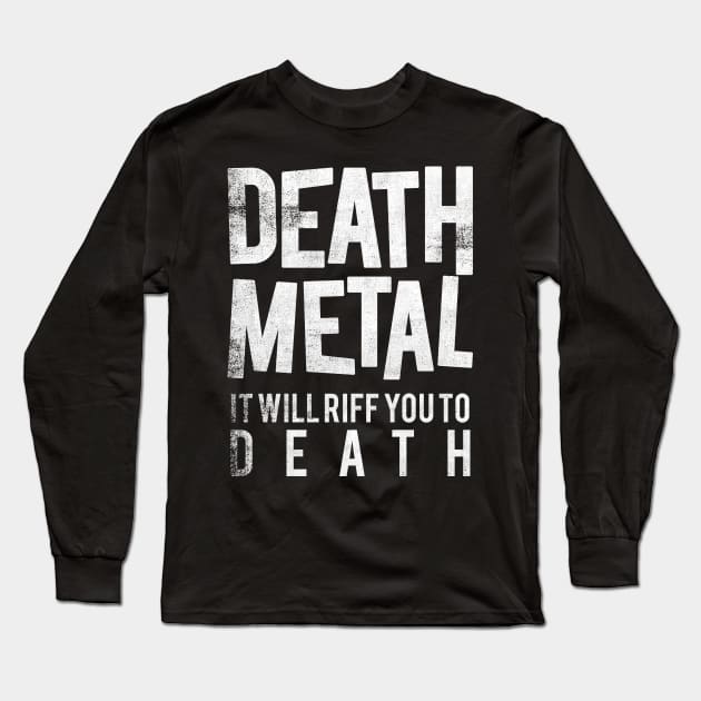 Death Metal Long Sleeve T-Shirt by cowyark rubbark